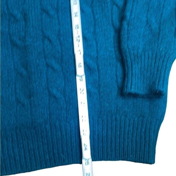 80s Vintage Salty Dog Gant Green Wool Cable Knot Crew Neck Pullover Sweater XL - Picture 5 of 6